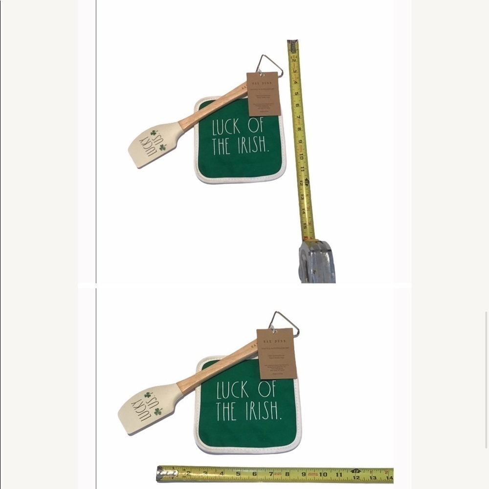 Rae Dunn Irish Spatula & Pot Holder In Kelly Green & White - Picture 5 of 6